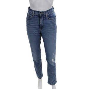 Levi's Womens Straight Jeans Blue High Rise Inseam 32 Size 28